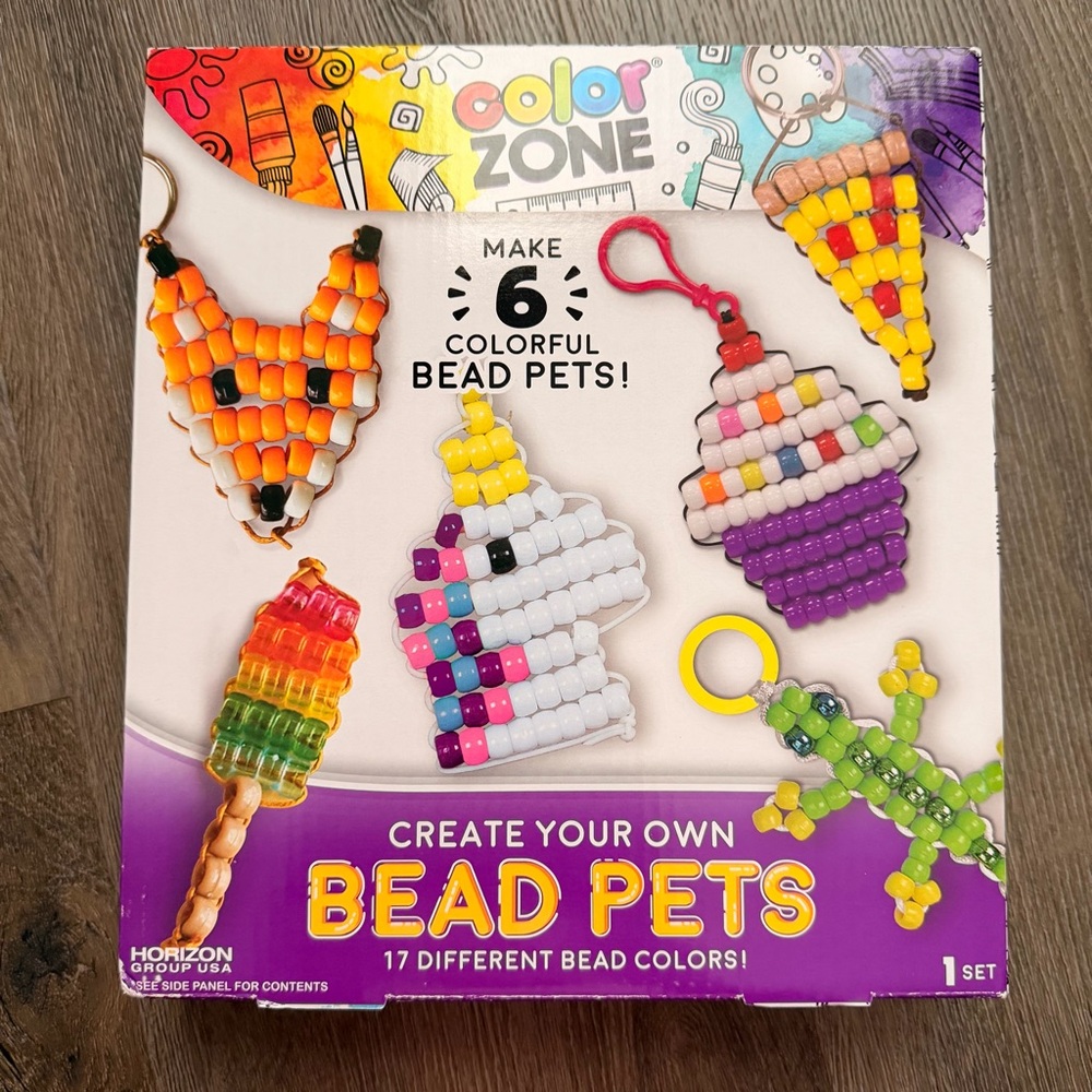 NEW Color Zone Create Your Own Bead Pets keychains backpack clips